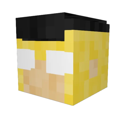 Elkucho Minecraft avatar head, 3D render