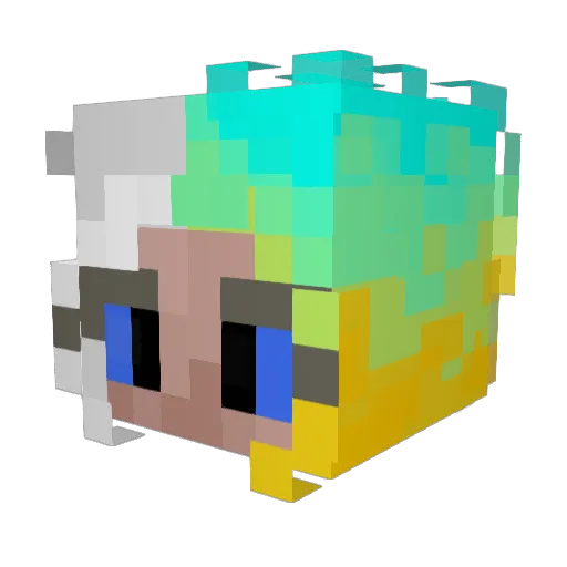 Elkwins Minecraft avatar head, 3D render