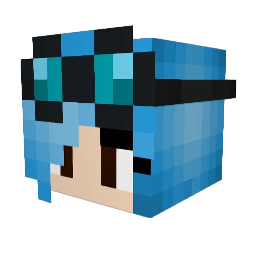 Ella90 Minecraft avatar head, 3D render