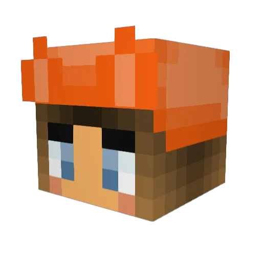 EllaFoxy3 Minecraft avatar head, 3D render