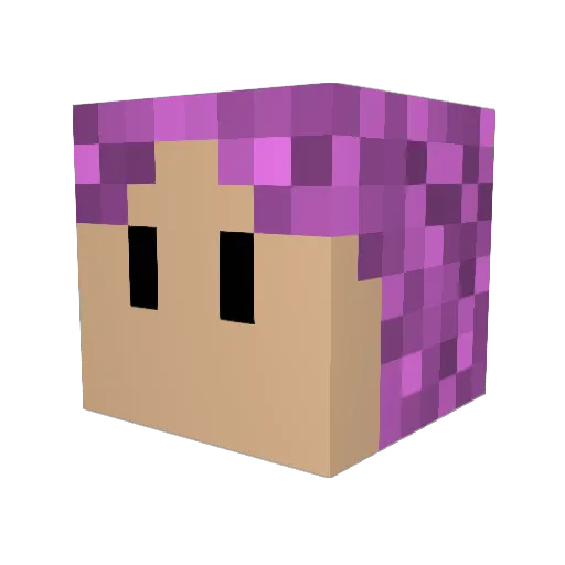 EllaShmella Minecraft avatar head, 3D render