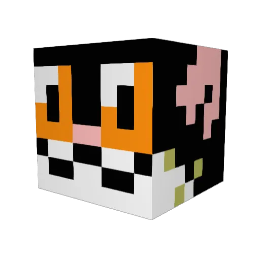 EllaTheKitty Minecraft avatar head, 3D render