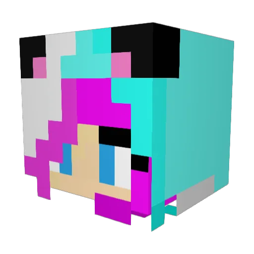 Ellaboob Minecraft avatar head, 3D render