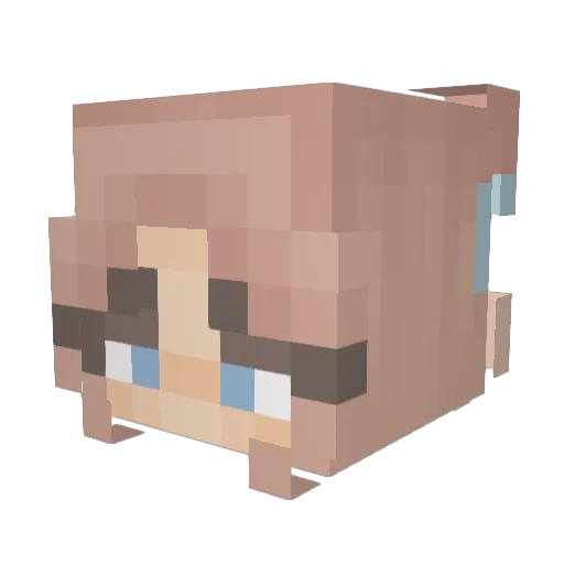 Ellaminor Minecraft avatar head, 3D render