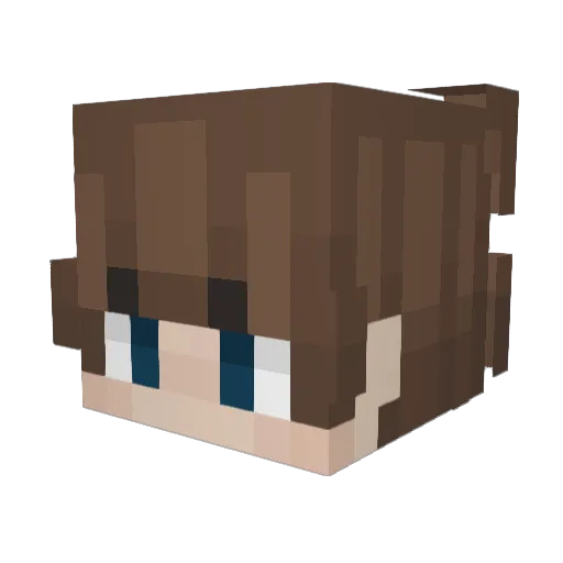 Ellaxe Minecraft avatar head, 3D render