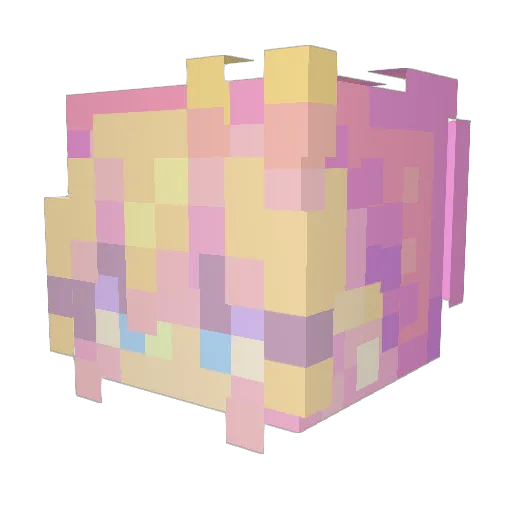 Elle14 Minecraft avatar head, 3D render