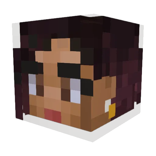 ElleMau Minecraft avatar head, 3D render