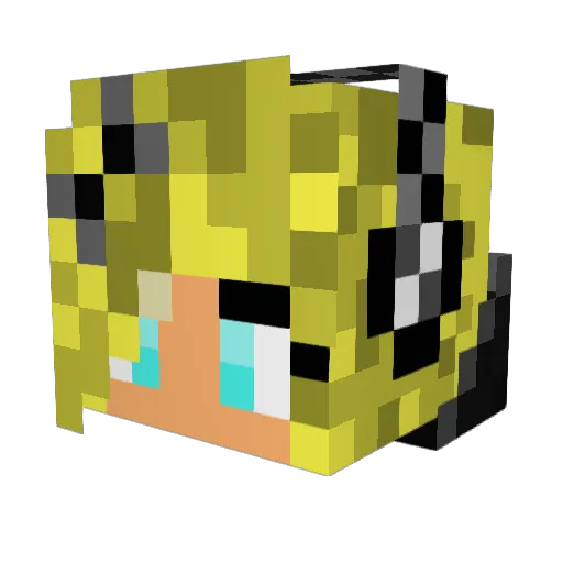 Ellebeux Minecraft avatar head, 3D render
