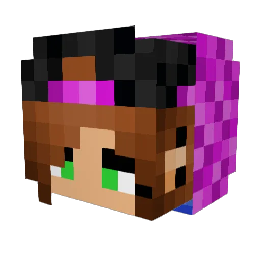 Ellecim Minecraft avatar head, 3D render