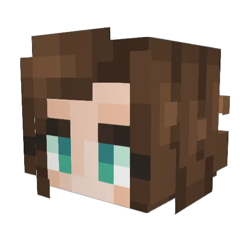 ElleeBelly Minecraft avatar head, 3D render