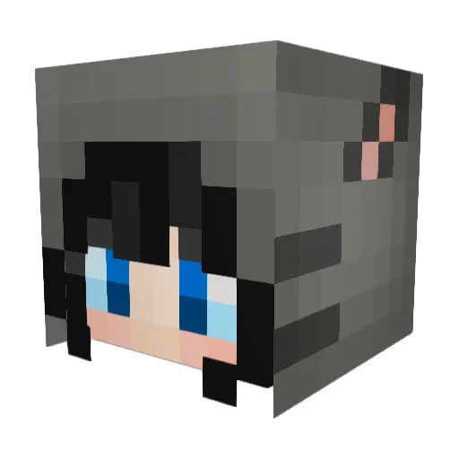 Ellegy Minecraft avatar head, 3D render
