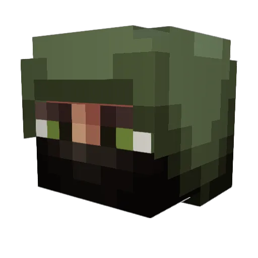 Elleid Minecraft avatar head, 3D render