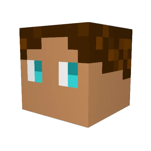 Ellekker Minecraft avatar head, 3D render