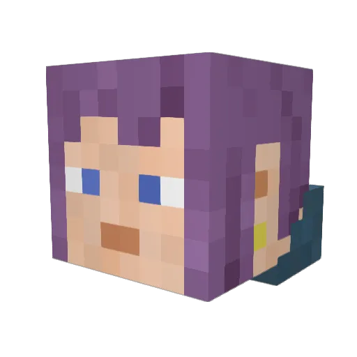 Elleliteration Minecraft avatar head, 3D render