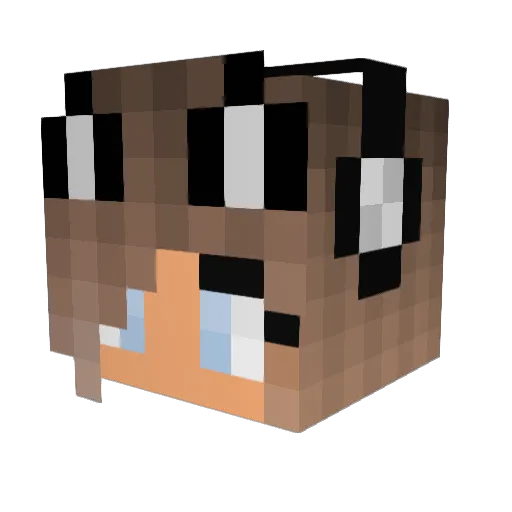 Ellemiek Minecraft avatar head, 3D render