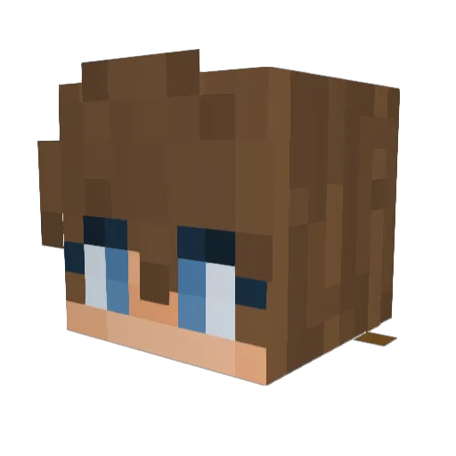Ellemines Minecraft avatar head, 3D render