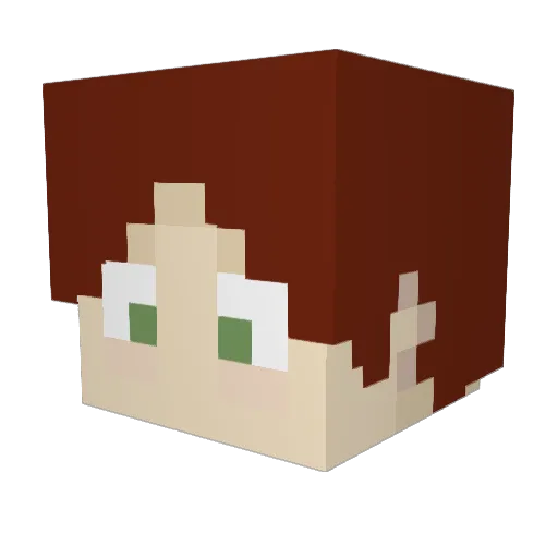 Ellexira Minecraft avatar head, 3D render