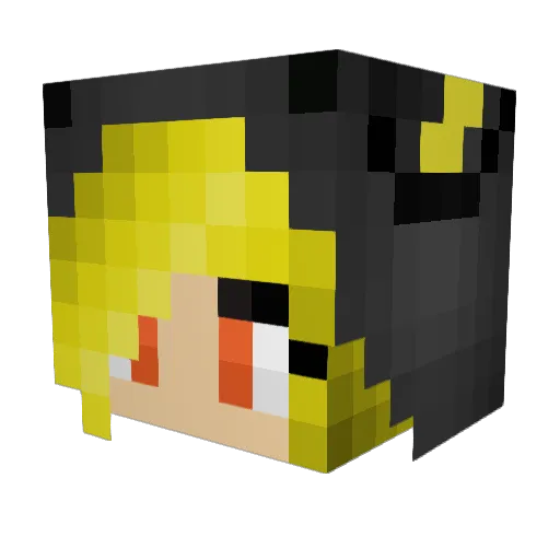 Elliade Minecraft avatar head, 3D render