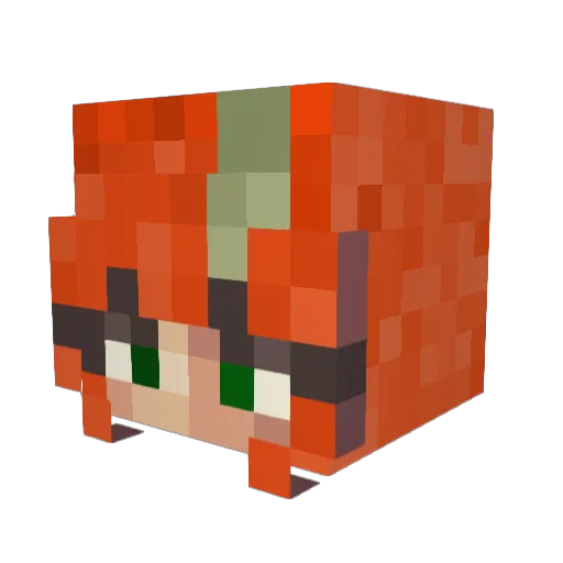 Ellie00001 Minecraft avatar head, 3D render