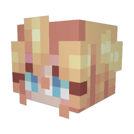 Ellie2K Minecraft avatar head, 3D render