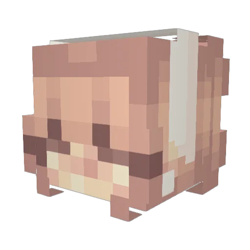 EllieBritt Minecraft avatar head, 3D render
