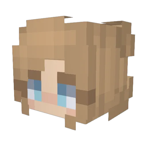 EllieQuack Minecraft avatar head, 3D render