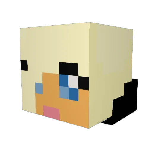 Ellielax Minecraft avatar head, 3D render