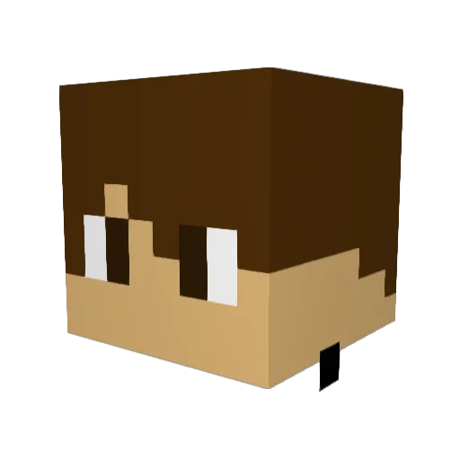 ElliotCollier Minecraft avatar head, 3D render