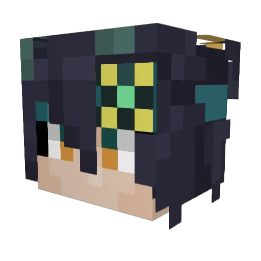 Ellissxq Minecraft avatar head, 3D render