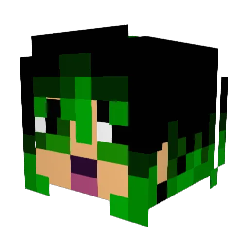 Ellitchhizui Minecraft avatar head, 3D render