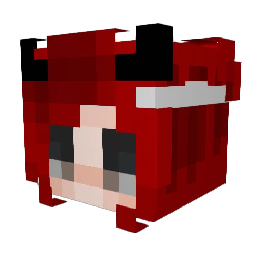 Ellixir Minecraft avatar head, 3D render