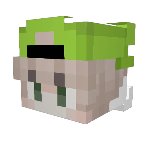 Ellixxxx Minecraft avatar head, 3D render
