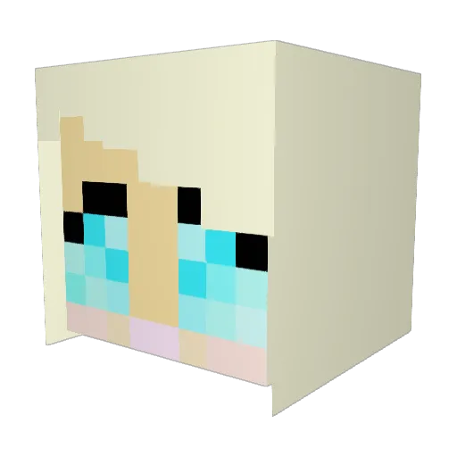Ellkie Minecraft avatar head, 3D render