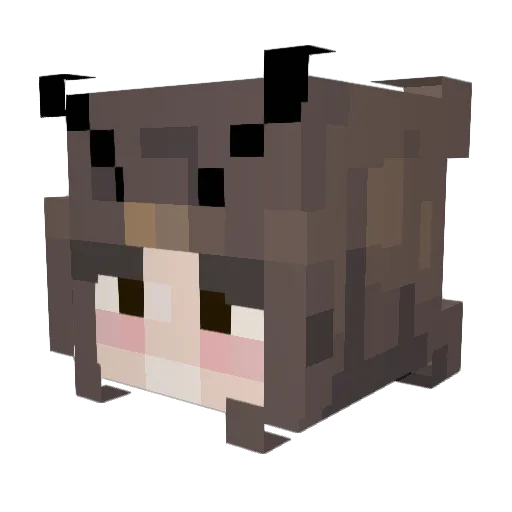 Elllllla Minecraft avatar head, 3D render