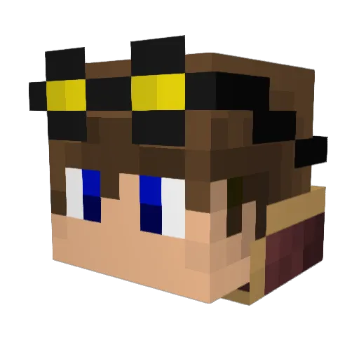 Elloeggo Minecraft avatar head, 3D render