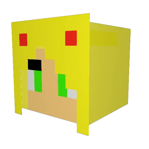 EllyFoxy Minecraft avatar head, 3D render