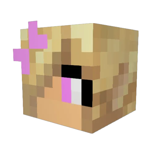 EllyMelly Minecraft avatar head, 3D render