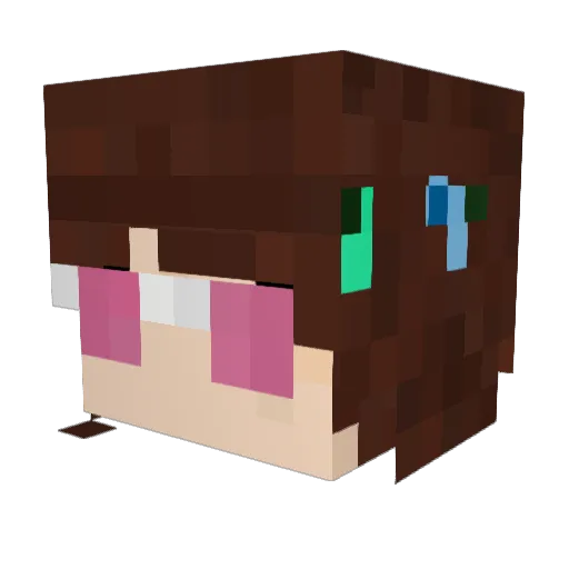 Ellyasvel Minecraft avatar head, 3D render