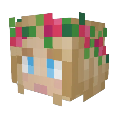 Ellybethe Minecraft avatar head, 3D render
