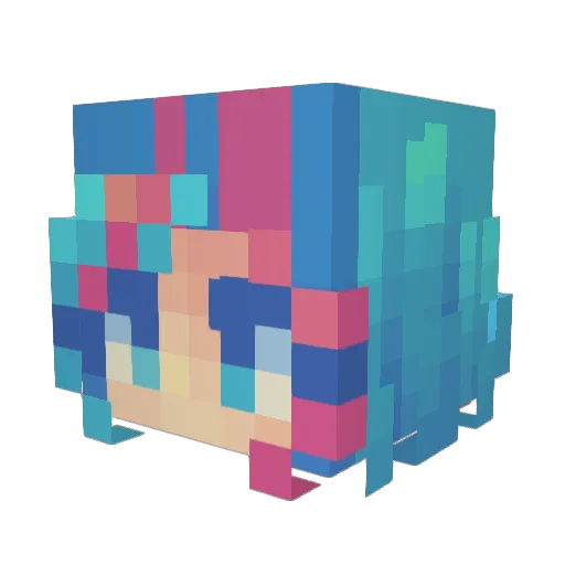 ElmAsInTreee Minecraft avatar head, 3D render