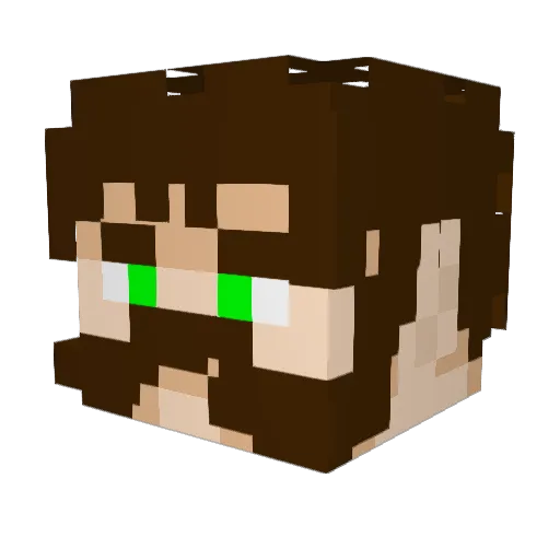 Elmagfe Minecraft avatar head, 3D render