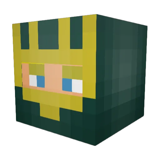 Elmanqio Minecraft avatar head, 3D render