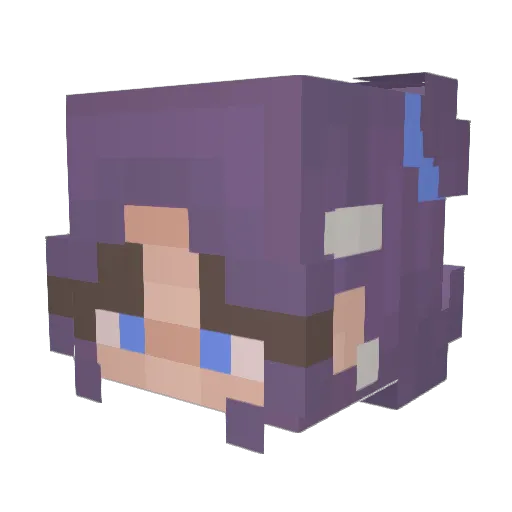 Elmerina Minecraft avatar head, 3D render