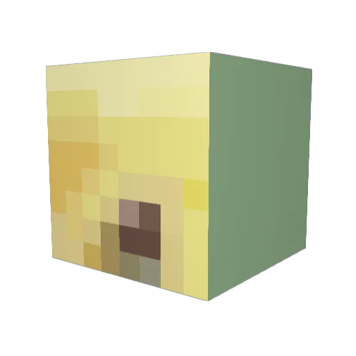 Elmersglu3 Minecraft avatar head, 3D render