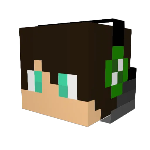 Elmin02 Minecraft avatar head, 3D render