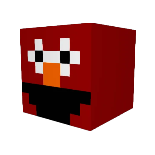 ElmoPlay Minecraft avatar head, 3D render
