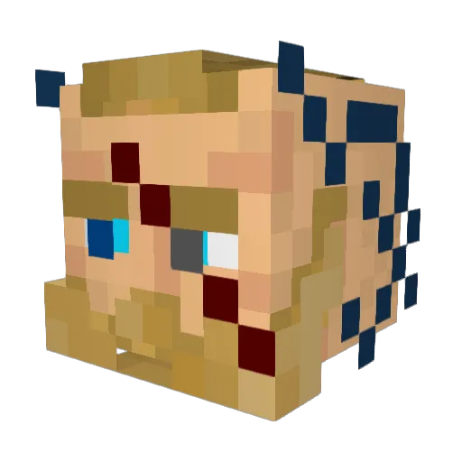 ElmoX8 Minecraft avatar head, 3D render