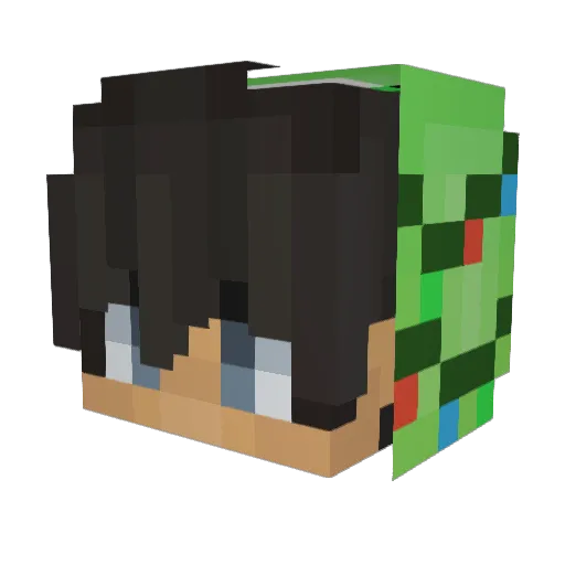 Elmobreffjava Minecraft avatar head, 3D render