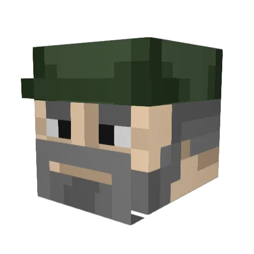 Elmorrito Minecraft avatar head, 3D render
