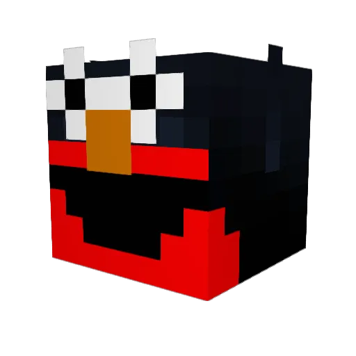 Elmoshet Minecraft avatar head, 3D render
